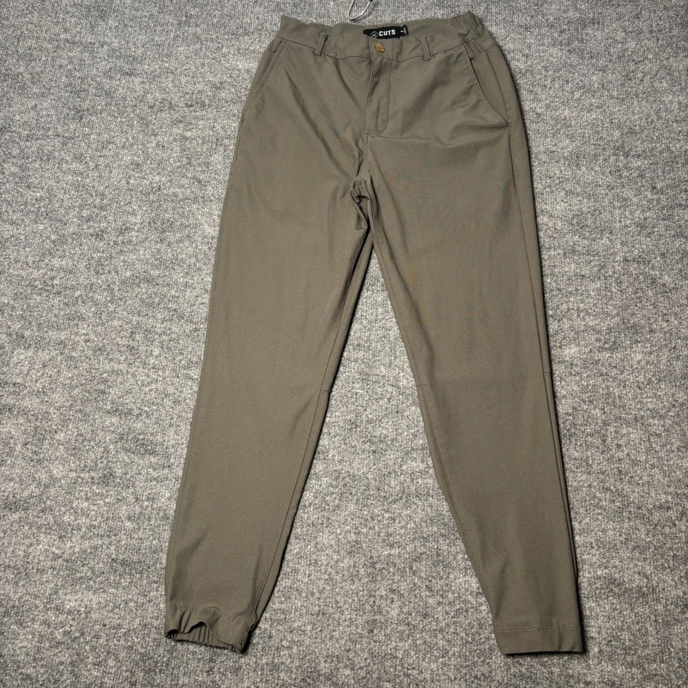 Cuts Jogger Pants Mens Small Olive Green AO Jogger Tech Chino Tapered Active